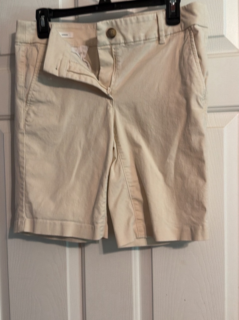 LOFT Cream Chino Bermuda Shorts